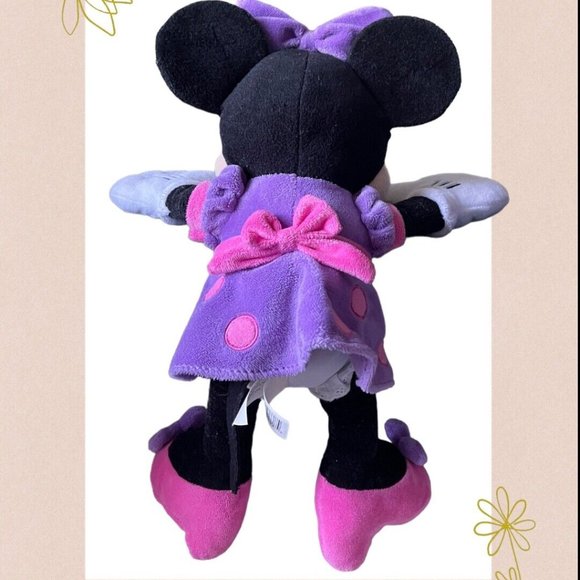 RARE Purple Disney 17" Minnie Mouse plush Doll/Toy, Purple & Pink dress - Picture 6 of 8